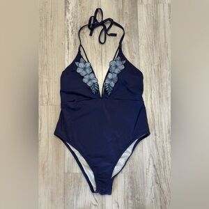 Victoria’s Secret PINK Embroidered Strappy One Piece Swimsuit Women’s Sz L